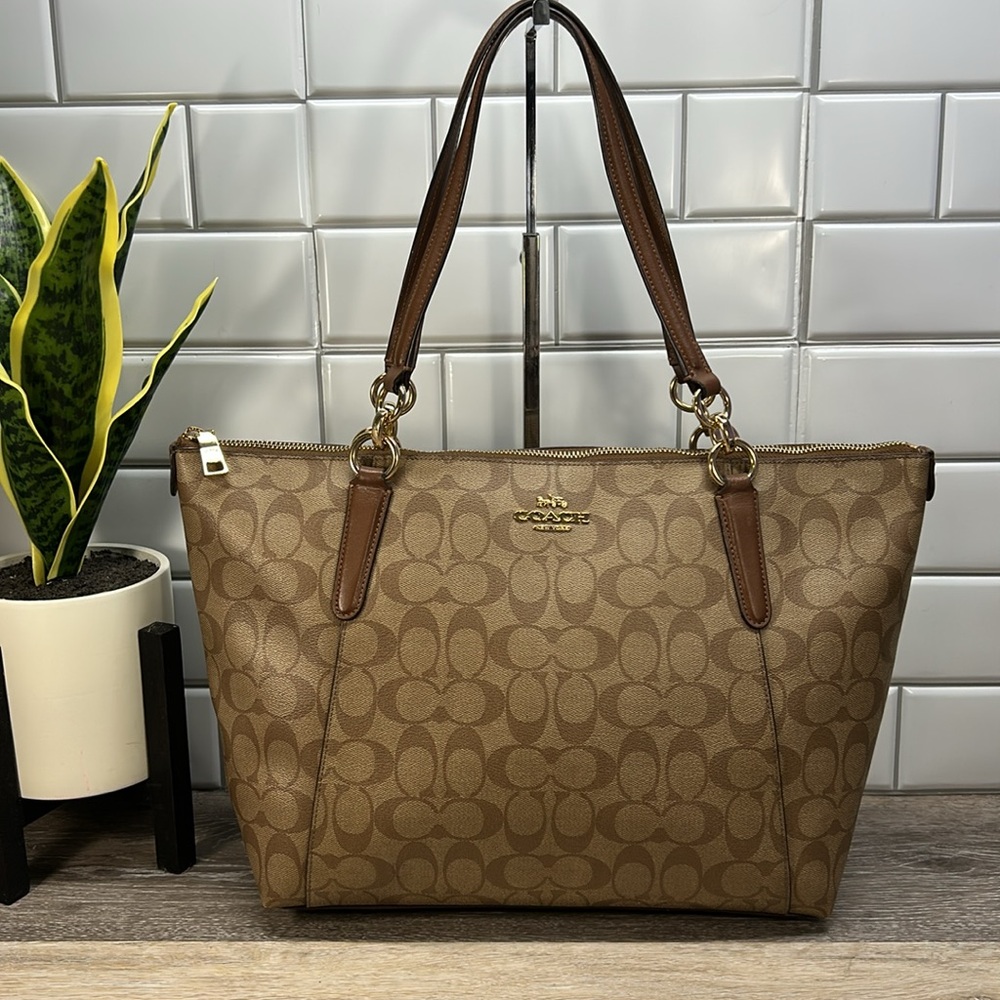 Coach Brown Signature Tote Bag